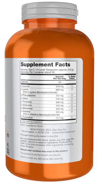 Amino-9 Essentials Powder - 330g (Now Foods)