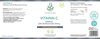 Vitamin C + Bioflavonoids - 120 Vegan Capsules (Cytoplan)