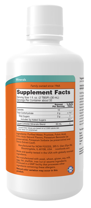 Colloidal Minerals Raspberry 32 fl oz by Now Foods