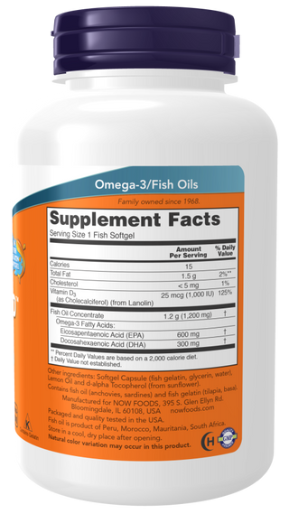Ultra Omega 3-D™ Softgels 180 Fish Softgels by Now Foods