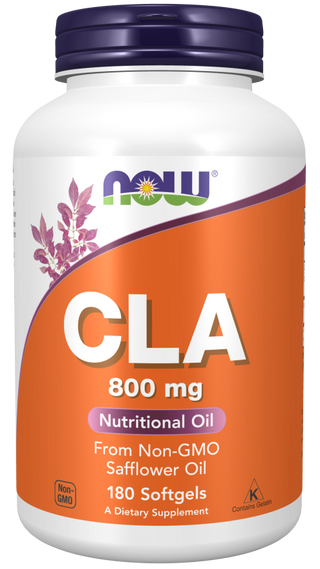 CLA 800mg Non-GMO Safflower Oil - 180 Softgels (Now Foods)