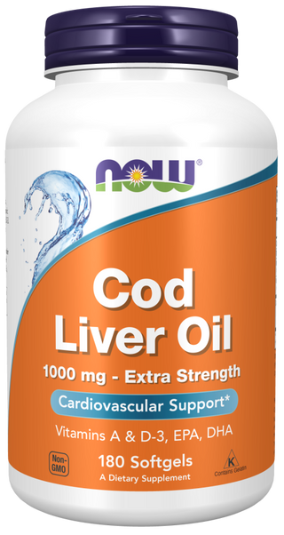 Cod Liver Oil 1,000mg 180 Sgels by Now Foods