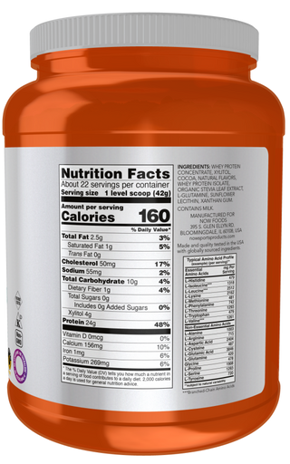 Whey Protein Chocolate 2 lb by Now Foods