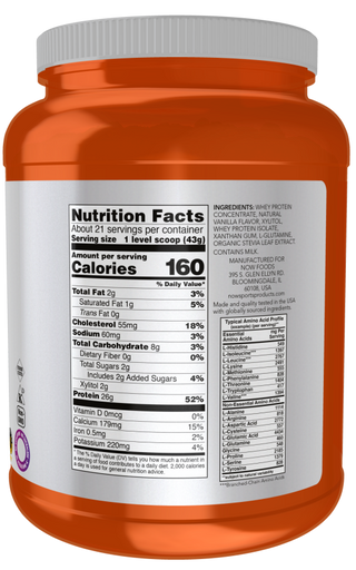 Whey Protein Vanilla 2 lb by Now Foods