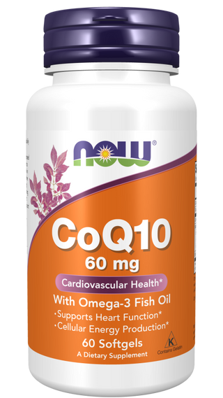 CoQ10 60mg With Omega-3 60 Sgels by Now Foods