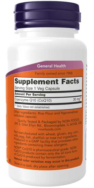 CoQ10 30mg 240 Vcaps by Now Foods