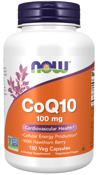 CoQ10 100mg with Hawthorn Berry 180 Vcaps by Now Foods