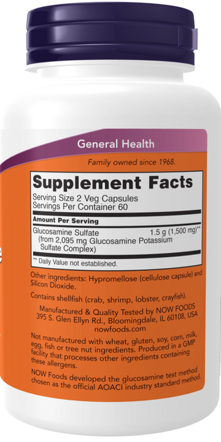 Glucosamine Sulfate 750mg 120 Vcaps by Now Foods