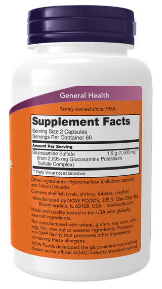Glucosamine Sulfate 750mg 240 Vcaps by Now Foods