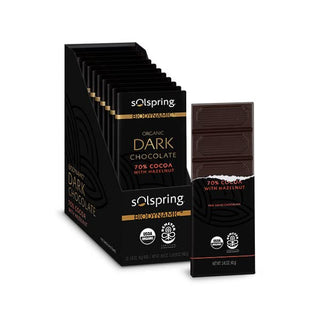 Solspring Biodynamic Organic Dark chocolate 70% Cocoa 12 bars by Dr. Mercola