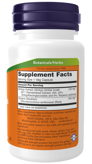 Ginkgo Biloba 120mg 200 Vcaps by Now Foods