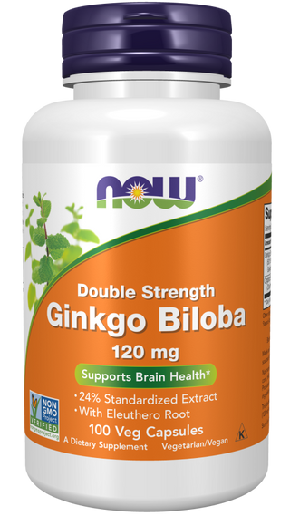 Ginkgo Biloba 120mg 100 Vcaps by Now Foods