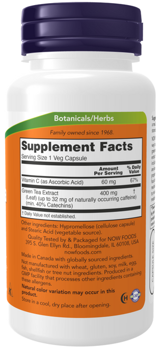 Green Tea Extract 400 mg 100 Vcaps by Now Foods