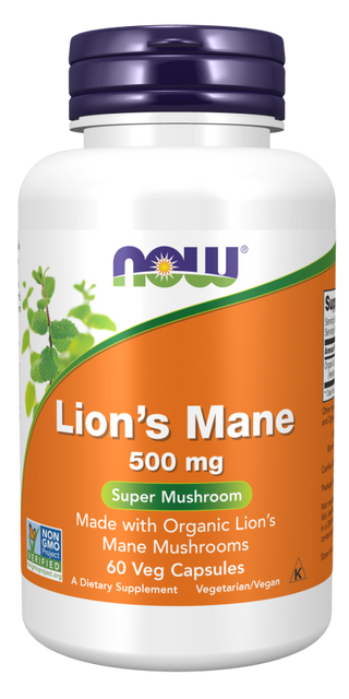 Organic Lion's Mane Mushroom 60 Vcaps by Now Foods