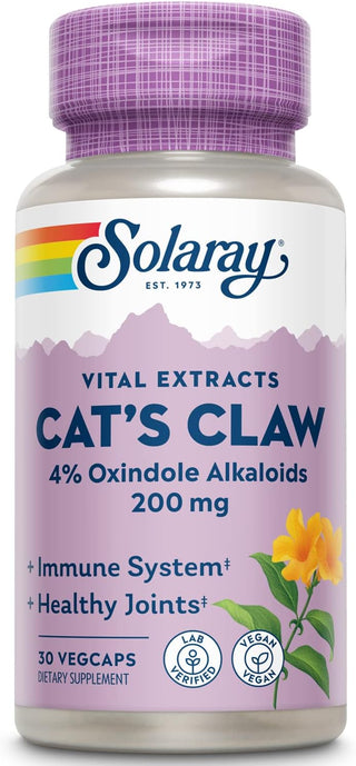 Cats Claw 4% Oxindole Alkaloids 30ct 200mg veg cap