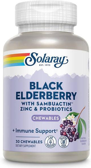 Black Elderberry w Sambuactin™ Zinc & Probiotics 30ct  chewable Elderberry