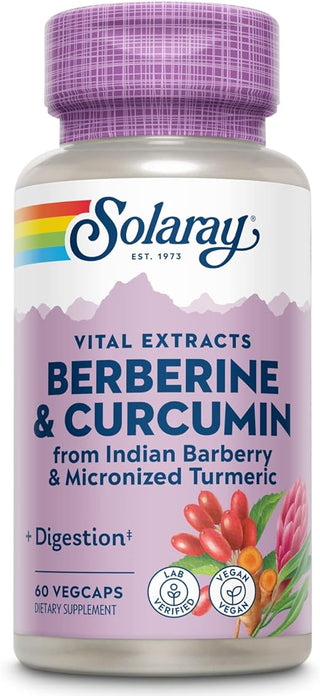 Berberine & Curcumin from Indian Barberry & Micronized Turmeric 60ct 600mg veg cap