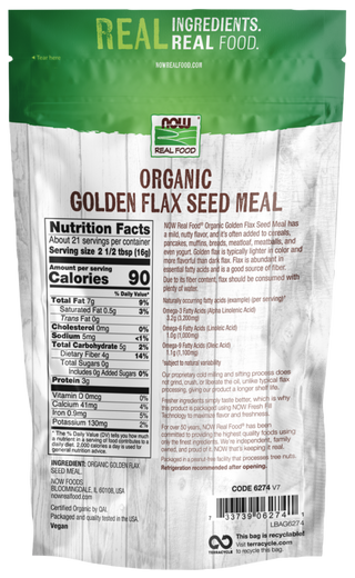 Golden Flax Meal Organic 12 oz by Now Foods