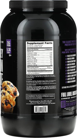 % Whey Protein Isolate - 5 LB - Blueberry Muffin (NutraBio)