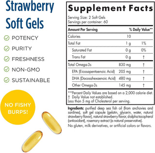 ProDHA 500 mg - 120 Strawberry Soft Gels (Nordic Naturals)