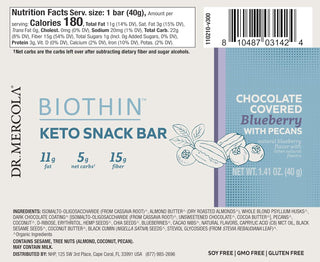 BIOTHIN™ Bars - Blueberry Pecan Chocolate 12 Per Box. by Dr. Mercola