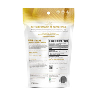Lion's Mane Mushroom Superfood Powder 100 Grams - 3.5 OZ Om Organic Mushroom Nutrition
