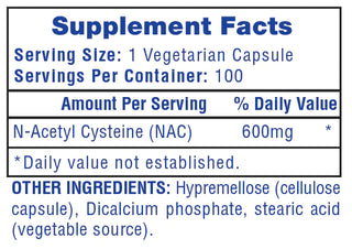 NAC  N-Acetyl Cysteine 100 capsules by Hi-Tech Pharma