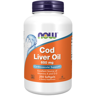 cod liver oil 650mg  250 sgels by Now Foods