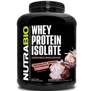 % Whey Protein Isolate - 5 LB - Chocolate Dripped Macaroon (NutraBio)