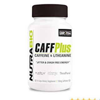 CaffPlus Caffeine & L-Theanine - 60 Vegetable Capsules (NutraBio)