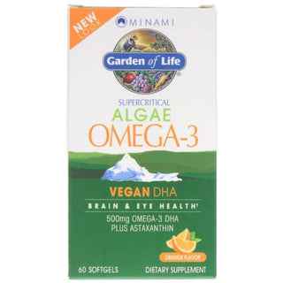 Minami Algae Omega-3 Vegan DHA - 60 Orange Softgels (Garden of Life)