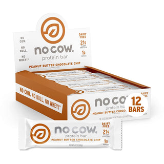 No Cow Protein Bar - Box of 12 Bars - 25.44 OZ - Peanut Butter Chocolate Chip