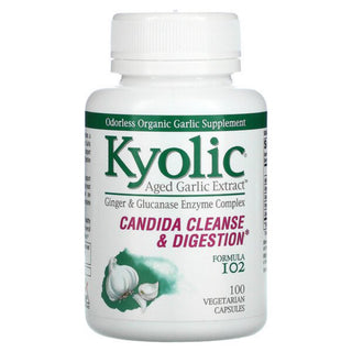 Kyolic Aged Garlic Extract - Candida Cleanse and Digestion Formula 102 - 100 Veggie Capsules (Wakunaga)