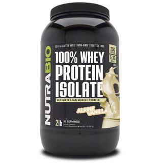 100% Whey Protein Isolate - Alpine Vanilla - 2 LB (NutraBio)