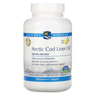 Arctic Cod Liver Oil 1000 mg - 180 Lemon Softgels (Nordic Naturals)